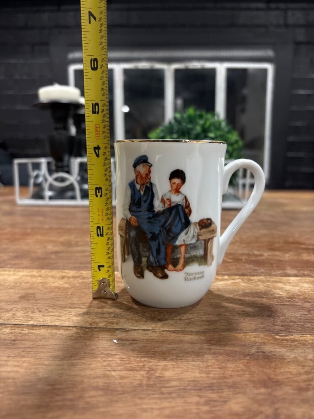 Norman Rockwell Museum Coffee Mug The Lighthouse Keepers Daughter Gold Rim - Picture 7 of 8